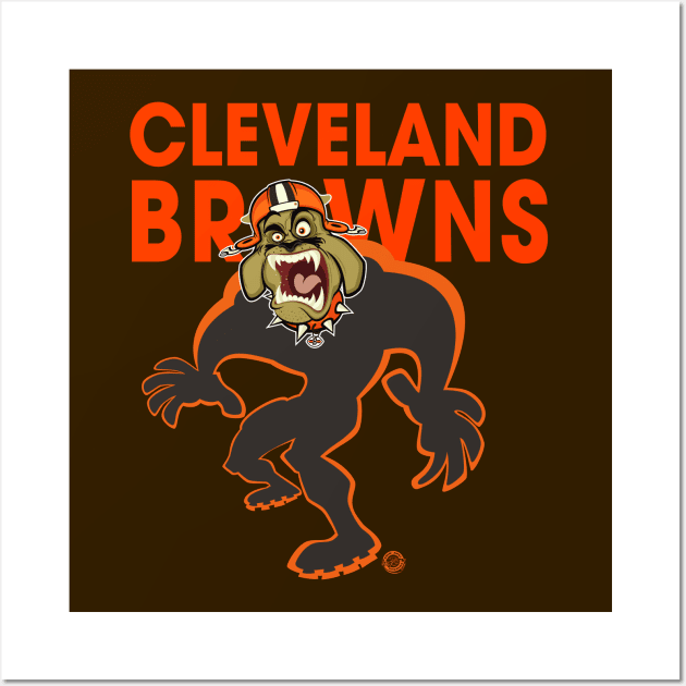 Cleveland Browns BullDawg Whoosh Growler 2 Wall Art by Goin Ape Studios